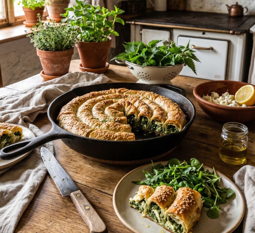 A Rustic Spring Pie with Wild Greens